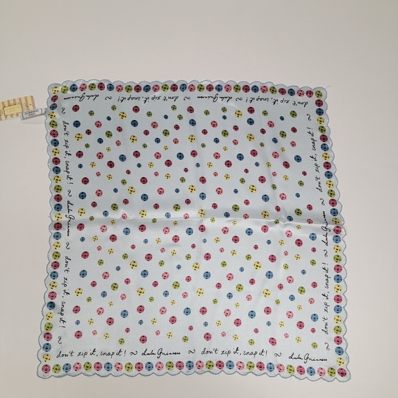🆕️Lulu Guinness Light blue Snap silk scarf - Picture 2 of 6